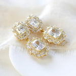 Rose gold Emerald cut Cubic Zirconia Bridal earrings - MAYA - Treasures by Agnes