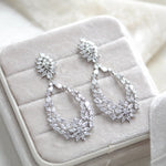 Rose gold hoop style Bridal earrings with CZ stones - KIMBERLY - Treasures by Agnes