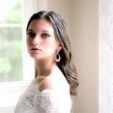 Rose gold hoop style Bridal earrings with CZ stones - KIMBERLY - Treasures by Agnes