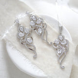 Rose gold necklace and earrings for bride - FINLEY - Treasures by Agnes