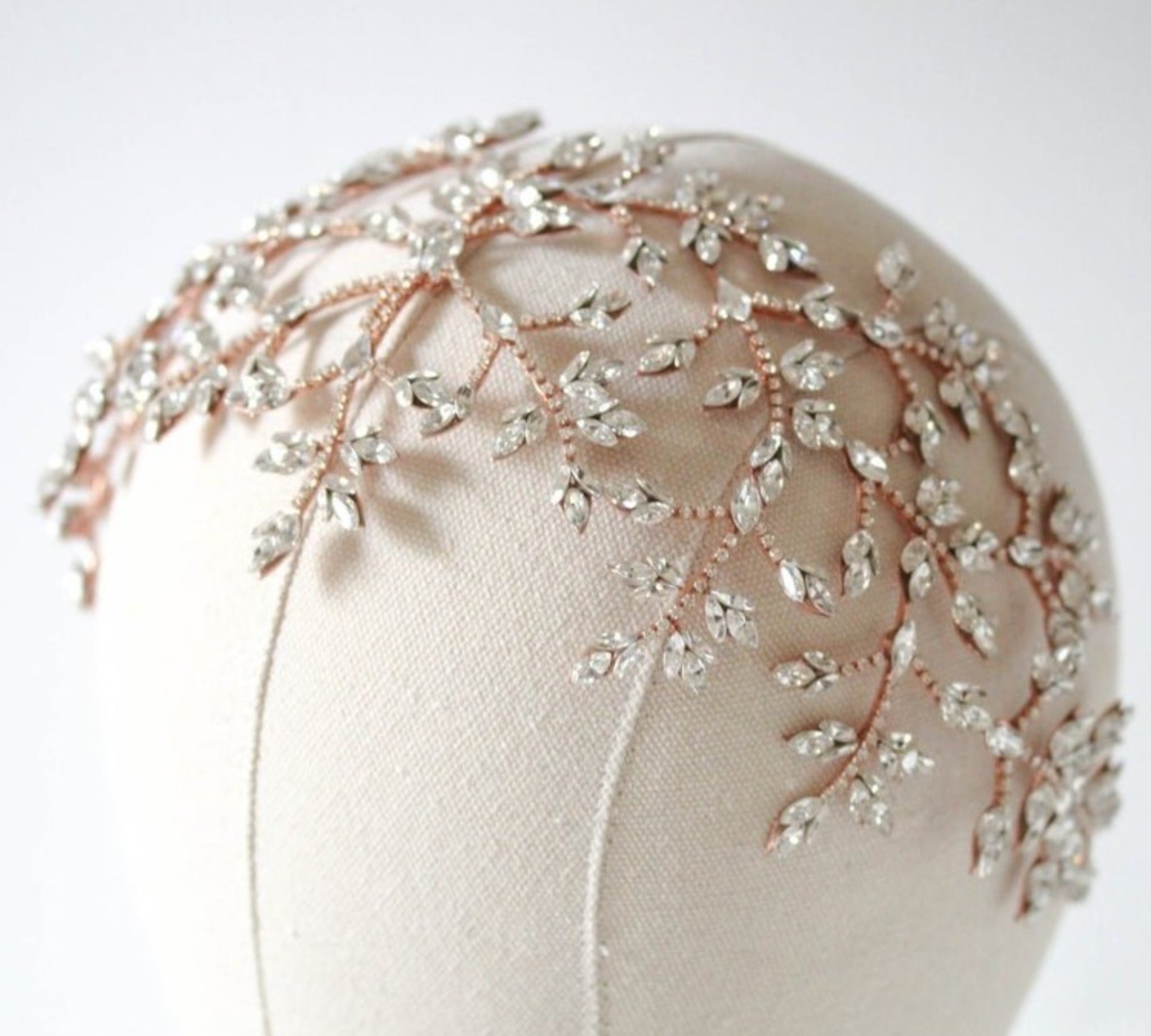 Rose gold Wedding hair piece with Austrian crystals - AURORA - Treasures by Agnes