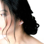 Silver cubic zirconia ear climber Bridal earrings - Treasures by Agnes