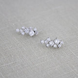 Silver cubic zirconia ear climber Bridal earrings - Treasures by Agnes