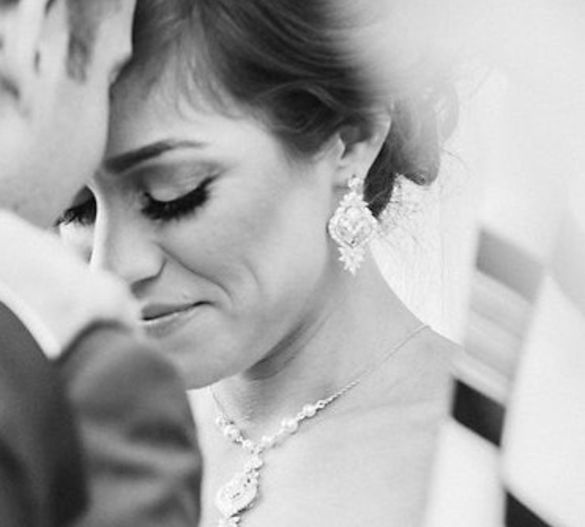Silver or Rose gold CZ Bridal earrings, Art Deco vintage style earrings - EMMA - Treasures by Agnes