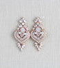 Silver or Rose gold CZ Bridal earrings, Art Deco vintage style earrings - EMMA - Treasures by Agnes