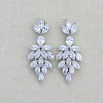 Rose gold wedding statement earrings for bride - ALICIA - Treasures by Agnes
