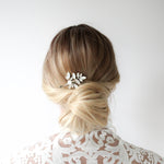 Simple crystal Bridal hair comb with white opal - STEVIE - Treasures by Agnes