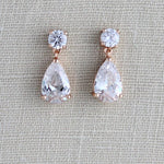 Simple crystal cluster Bridal necklace and earring set - AUBREE - Treasures by Agnes