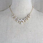 Simple crystal cluster Bridal necklace and earring set - AUBREE - Treasures by Agnes