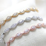 Simple Rose gold bridal Bracelet - SCARLETT - Treasures by Agnes