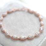 Simple Rose gold bridal Bracelet - SCARLETT - Treasures by Agnes