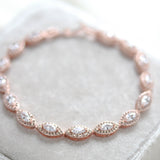 Simple Rose gold bridal Bracelet - SCARLETT - Treasures by Agnes