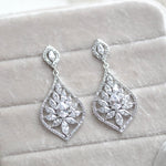 Simple Rose gold Bridal chandelier earrings - CAMILLA - Treasures by Agnes