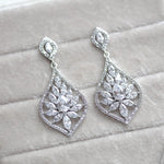 Simple Rose gold Bridal chandelier earrings - CAMILLA - Treasures by Agnes