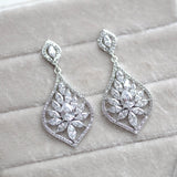 Simple Rose gold Bridal chandelier earrings - CAMILLA - Treasures by Agnes
