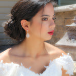Simple Rose gold Bridal chandelier earrings - CAMILLA - Treasures by Agnes
