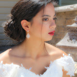 Simple Rose gold Bridal chandelier earrings - CAMILLA - Treasures by Agnes