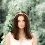 Simple rose gold Bridal tiara with Austrian crystals - SHELBY - Treasures by Agnes
