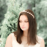 Simple rose gold Bridal tiara with Austrian crystals - SHELBY - Treasures by Agnes