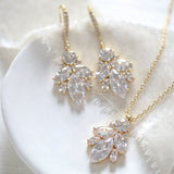 Simple Rose gold Wedding jewelry set - CORA - Treasures by Agnes