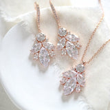 Simple Rose gold Wedding jewelry set - CORA - Treasures by Agnes