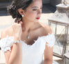 Simple white opal crystal and pearl Bridal necklace - BRIAR