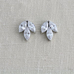 Small or Large Rose gold CZ stud Bridal earrings - LAUREN - Treasures by Agnes