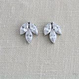 Small or Large Rose gold CZ stud Bridal earrings - LAUREN - Treasures by Agnes