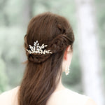 White opal leaf bridal hair comb- TAMARA - Treasures by Agnes