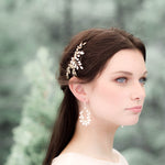 White opal leaf bridal hair comb- TAMARA - Treasures by Agnes