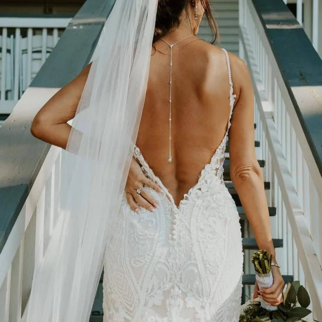 4 Reasons to Wear a Back Necklace on Your Wedding Day - Treasures by Agnes