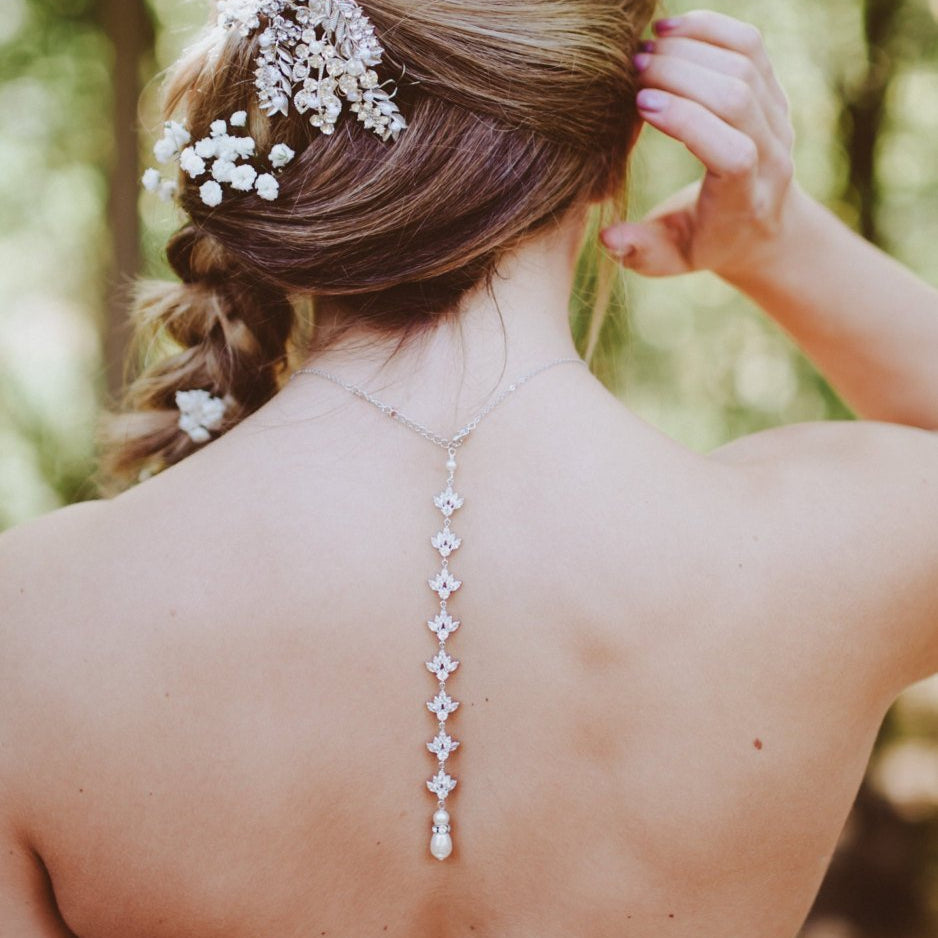 4 Reasons to Wear a Back Necklace on Your Wedding Day - Treasures by Agnes