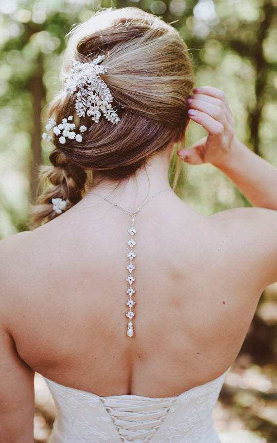 4 Reasons to Wear a Back Necklace on Your Wedding Day - Treasures by Agnes