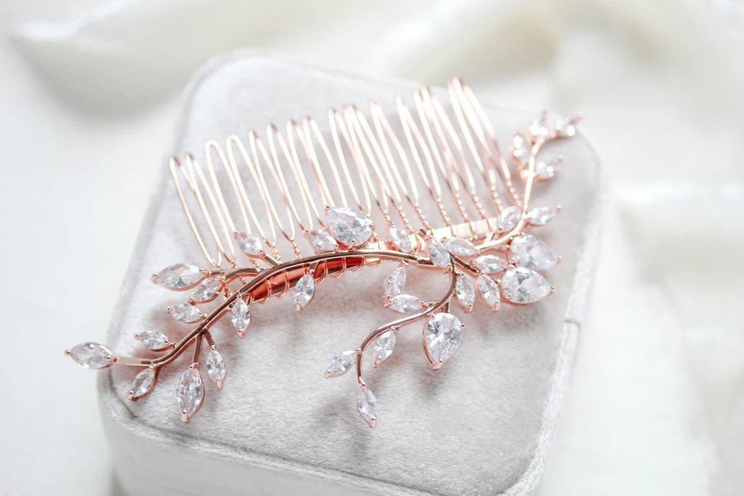 Cubic Zirconia Bridal hair combs - Treasures by Agnes