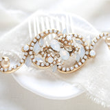 Antique gold Vintage style hair comb for bride - SABRINA