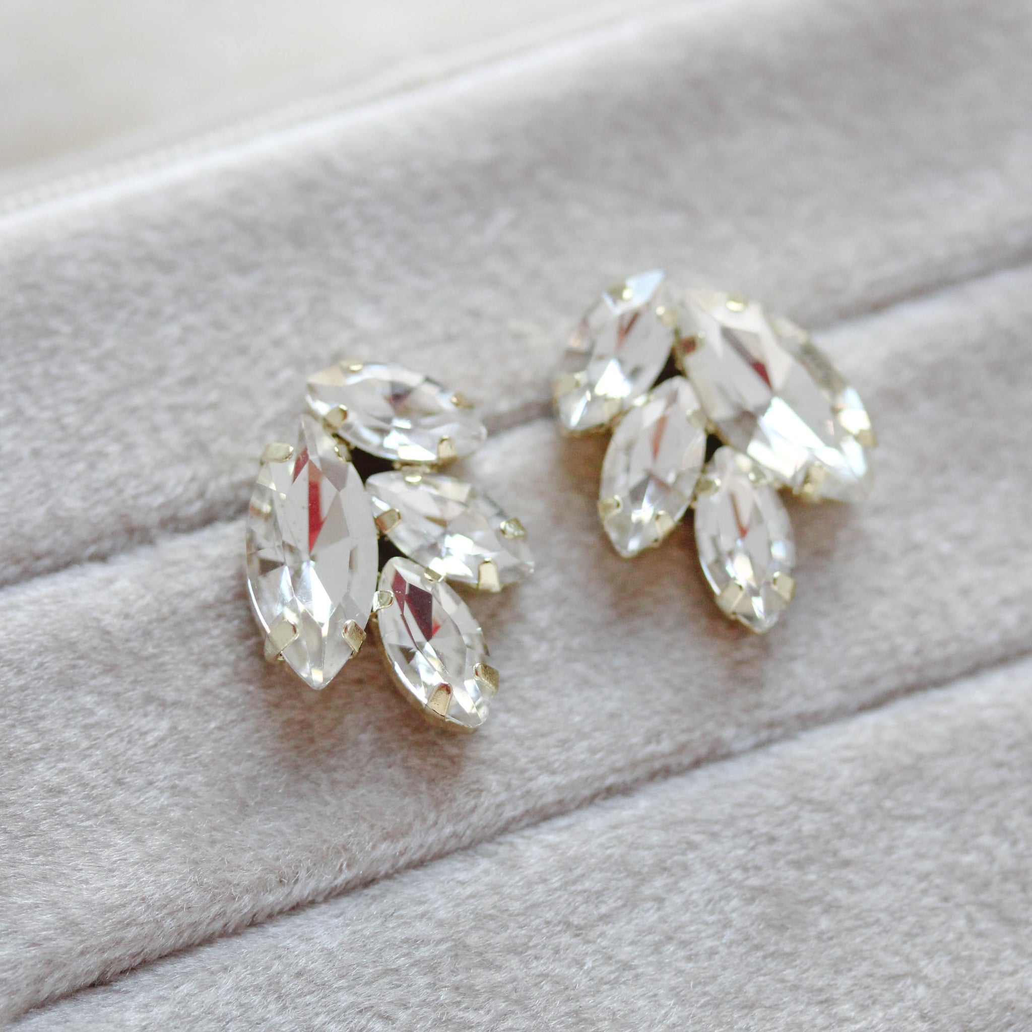 Rose gold bridal stud earrings - BRIDGETTE