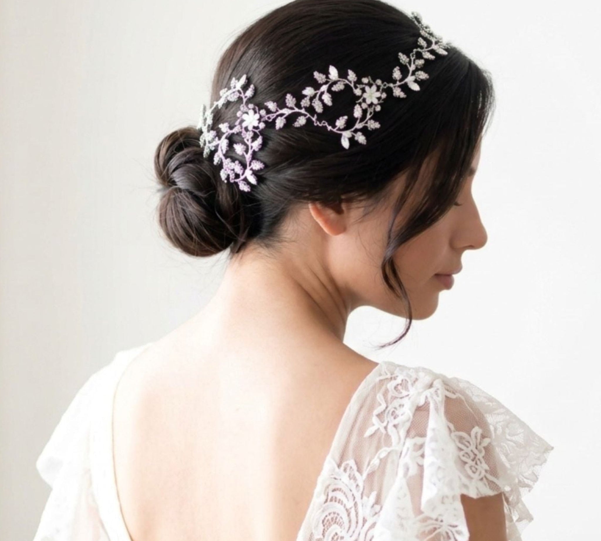 Abigail Swarovski White Opal Bridal Hair Vine - Treasures by Agnes
