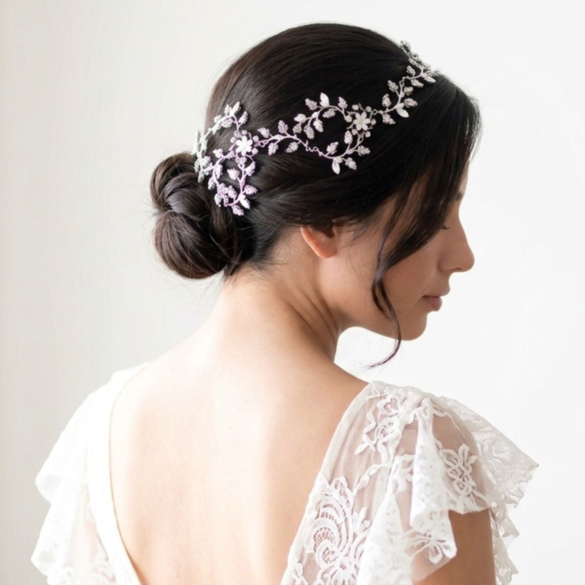 Abigail Swarovski White Opal Bridal Hair Vine - Treasures by Agnes