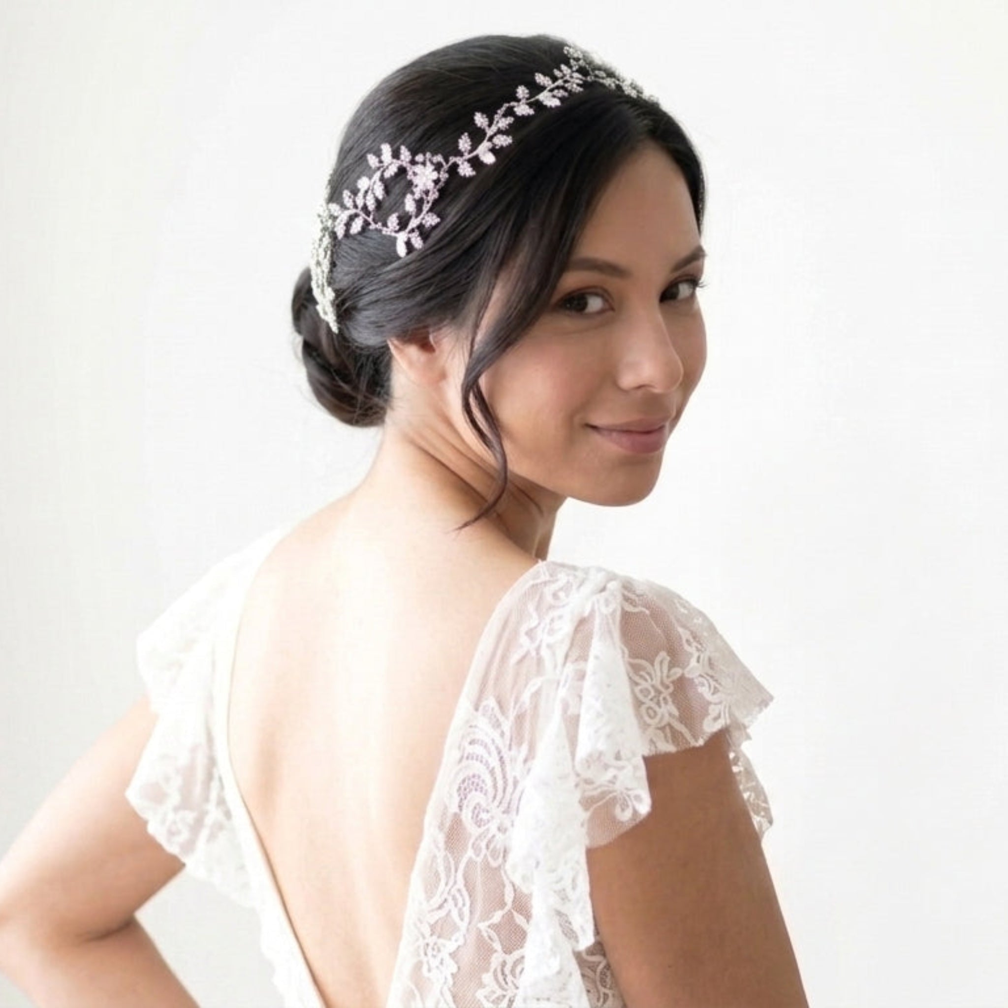 Abigail Swarovski White Opal Bridal Hair Vine - Treasures by Agnes