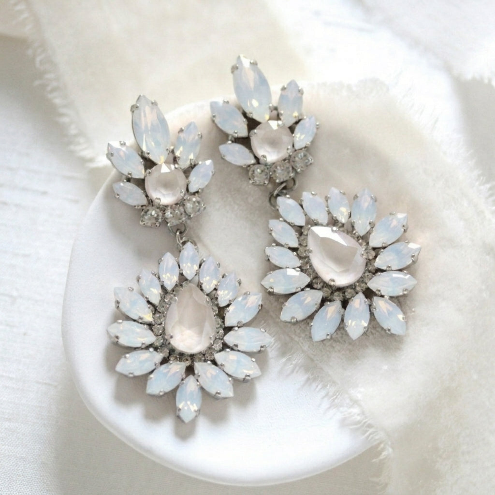 Adaline Rose Gold Swarovski Crystal Bridal Earrings - Treasures by Agnes