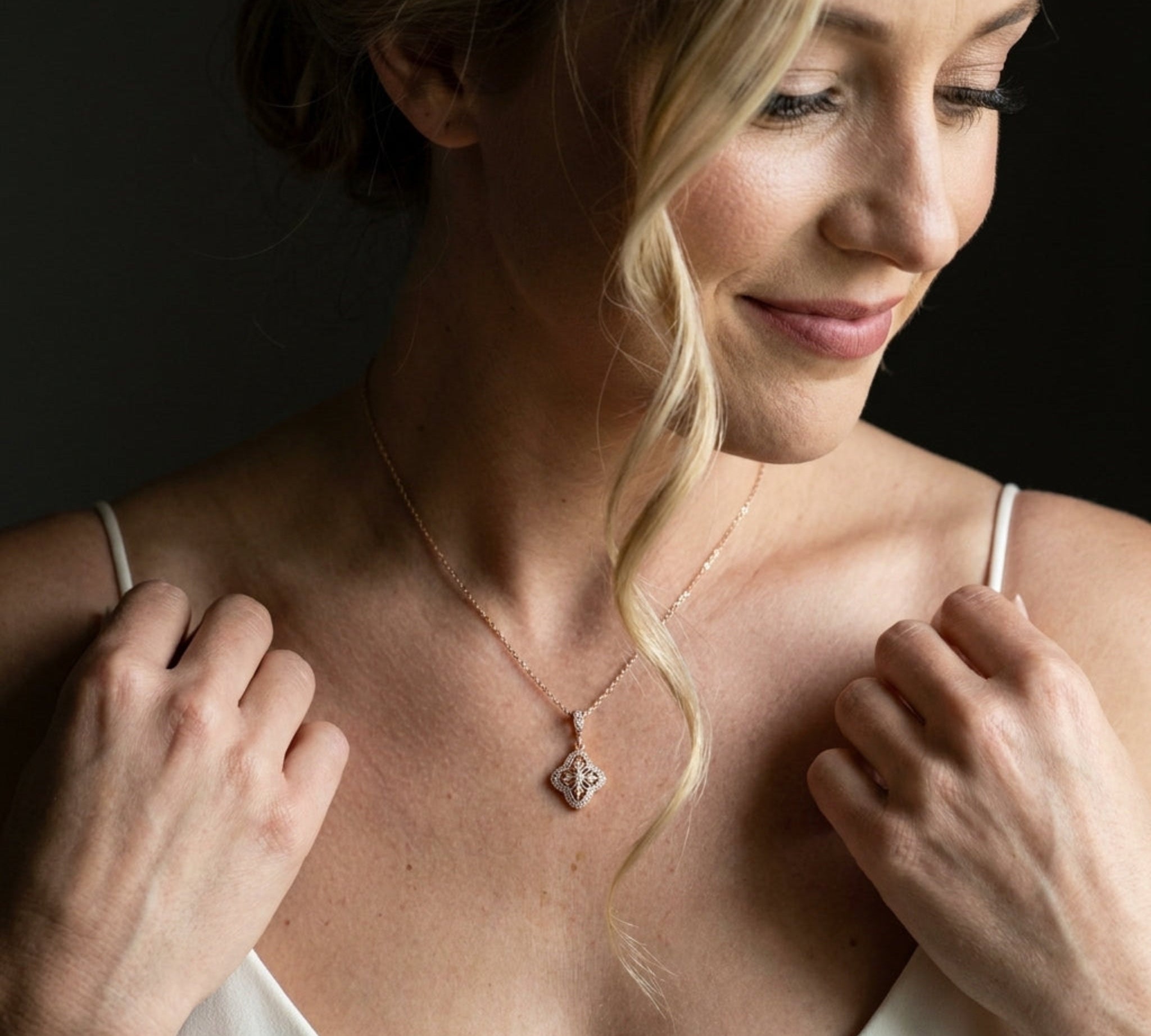 Addia CZ Bridal Pendant Necklace - Treasures by Agnes