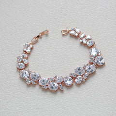 Alexa Rose Gold Chunky Bridal Bracelet - Treasures by Agnes