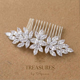 Alicia Rose Gold CZ Bridal Hair Comb - Treasures by Agnes