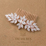 Alicia Rose Gold CZ Bridal Hair Comb - Treasures by Agnes