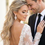 Alicia Rose Gold CZ Statement Bridal Earrings - Treasures by Agnes
