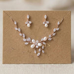 Amari Rose Gold Pearl Bridal Jewelry Set - Treasures by Agnes