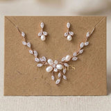 Amari Rose Gold Pearl Bridal Jewelry Set - Treasures by Agnes