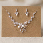 Amari Rose Gold Pearl Bridal Jewelry Set - Treasures by Agnes