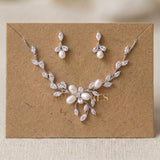 Amari Rose Gold Pearl Bridal Jewelry Set - Treasures by Agnes