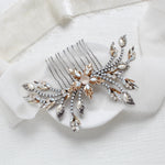 Antique gold Crystal Bridal hair comb accessory - AUDREY - Treasures by Agnes